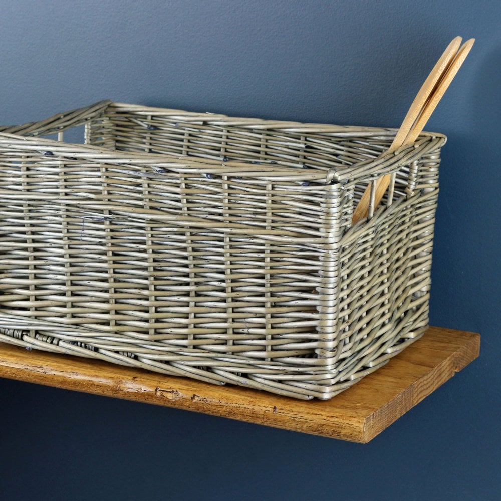 Antique Wash Wicker Storage Basket