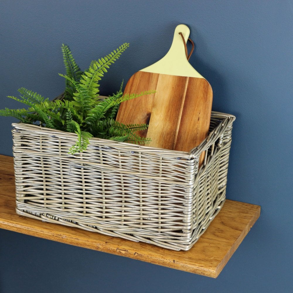 Antique Wash Wicker Storage Basket