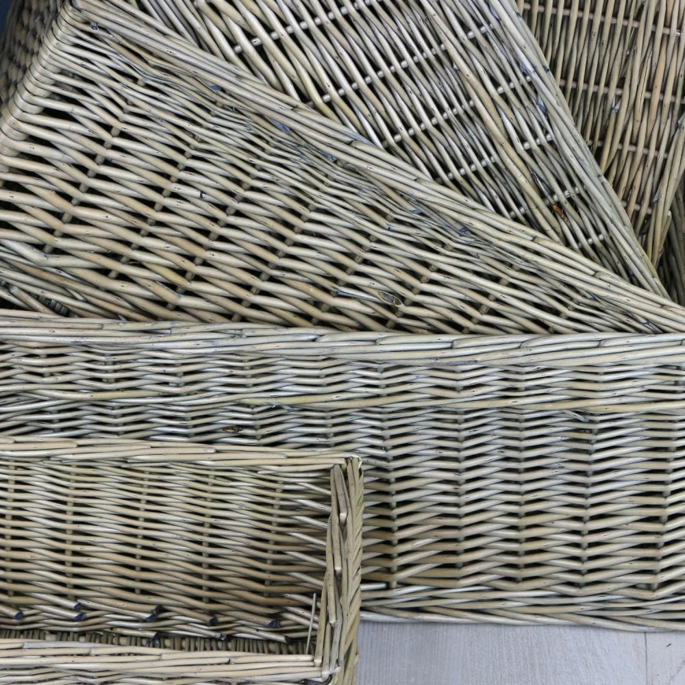 Antique Wash Wicker Storage Basket